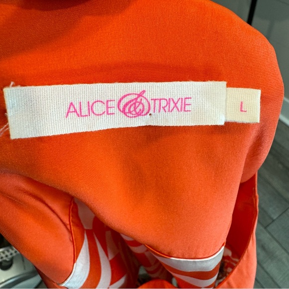 Alice & Trixie Geometric Print Silk Shift Dress Large - Picture 4 of 5